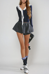 Fathiyya Tie Up Knit Top