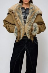 Fatima Cropped Faux Fur Jacket