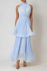 Fatimah Pleated Tiered Maxi Dress