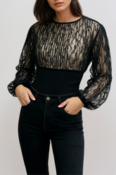 Fatimatou Long Sleeve Lace Top