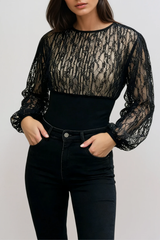 Fatimatou Long Sleeve Lace Top
