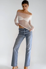 Fawzi Off Shoulder Mesh Top