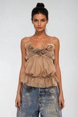 Fayez Spaghetti Ruffle Top