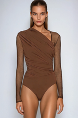 Fazal Long Sleeve Asymmetric Bodysuit