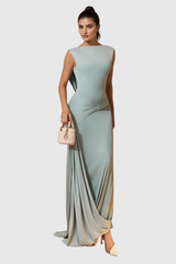 Fearghal Sleeveless Draped Maxi Dress