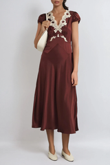 Fedlimid Plunge Lace Maxi Dress