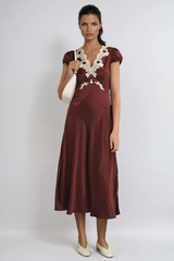 Fedlimid Plunge Lace Maxi Dress