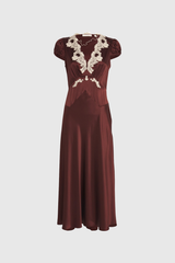 Fedlimid Plunge Lace Maxi Dress