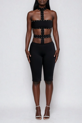 Felipa Halter Neck Embellished Jumpsuit