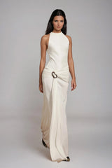 Djene Ruch Fringe Maxi Dress