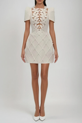 Kira Flower Mesh Mini Dress