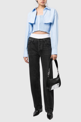 Lillie False Two Piece Short Top In Blue