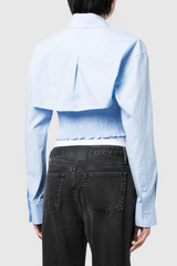 Lillie False Two Piece Short Top In Blue