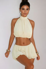 Sieya Bubble Skirt Set In Butter Cream