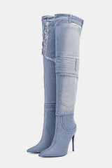 Valerie High Heel Denim Boots