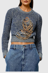 Xiomara Chain Cutout Knit Top