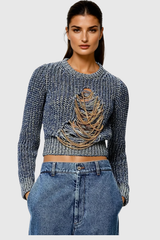 Xiomara Chain Cutout Knit Top