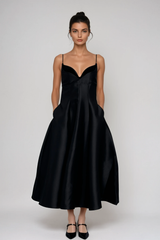 Zaahira Spaghetti Satin Midi Dress