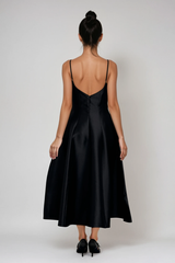 Zaahira Spaghetti Satin Midi Dress