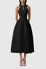 Zion Sleeveless Ruch Deconstruct Maxi Dress In Black