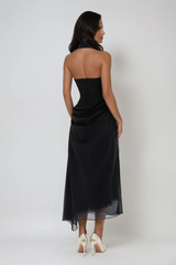 Domitila Halter Neck Asymmetric Maxi Dress