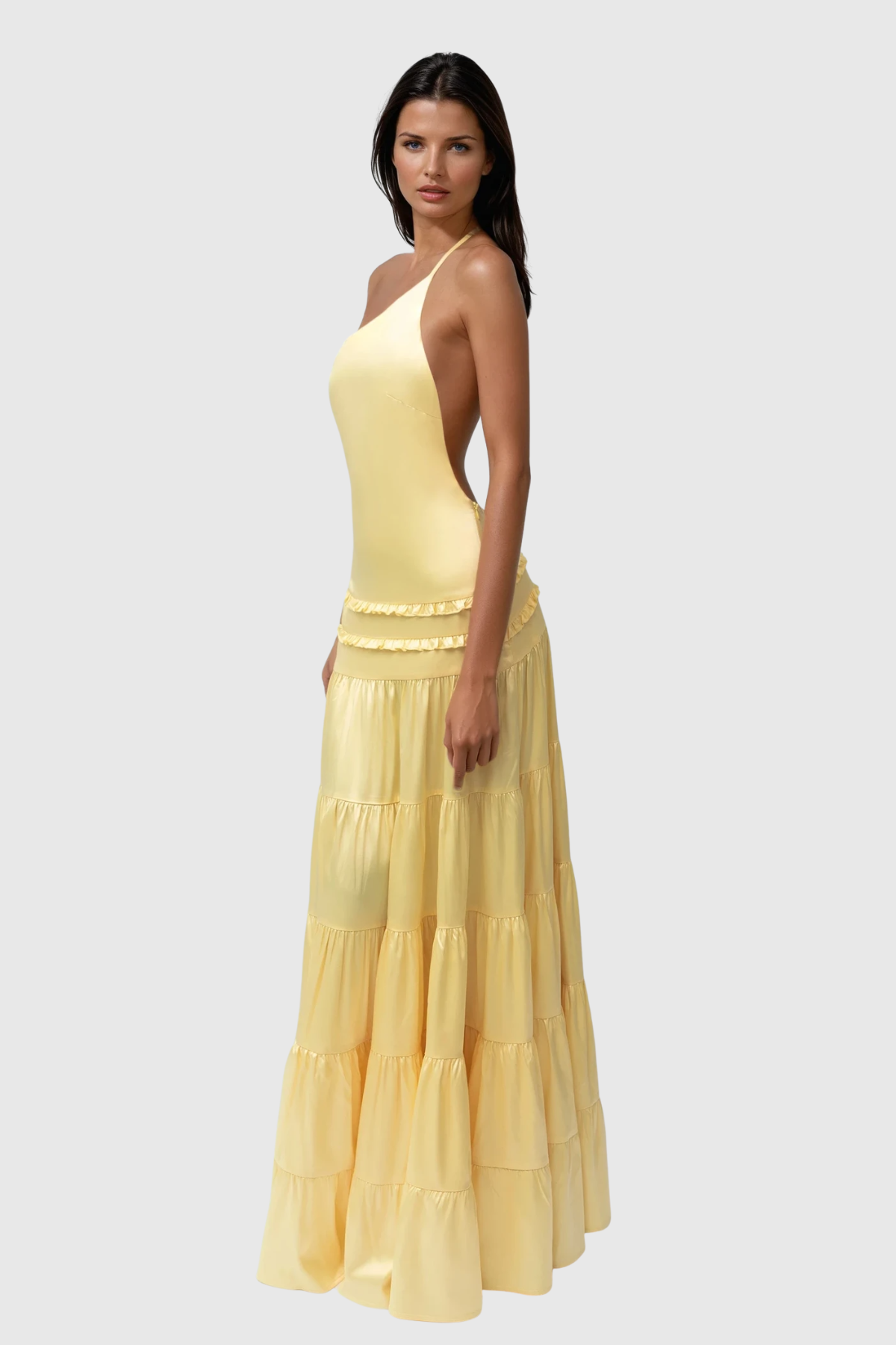 Wemba One Shoulder Backless Maxi Dress