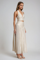 Drystan Halter Neck Front Ruch Skirt Set