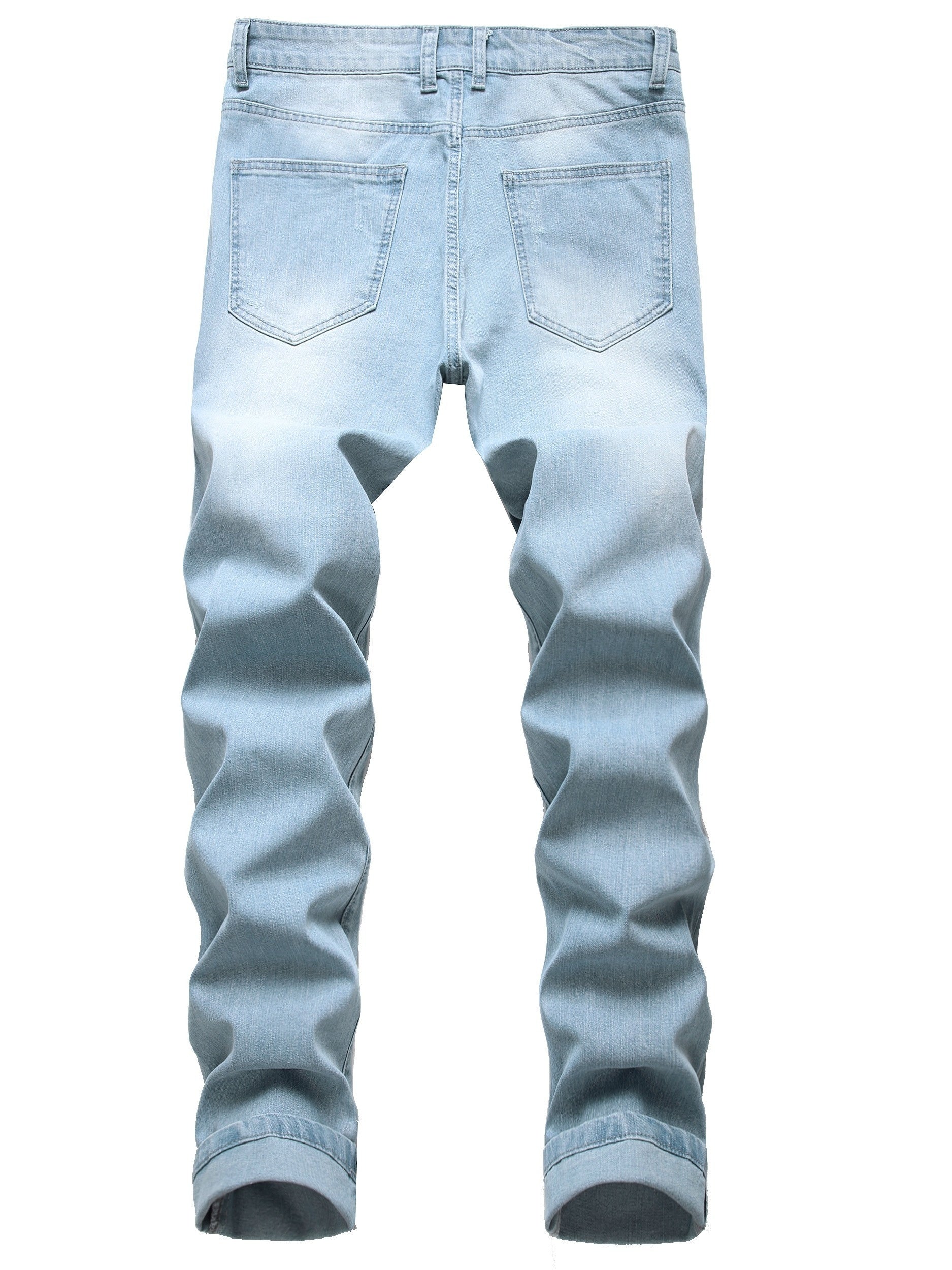 Mens Embroidered Stretch Slim Fit Jeans - Comfortable, Soft, and Durable Denim Pants with Unique Pattern Design - Perfect for Casual Wear