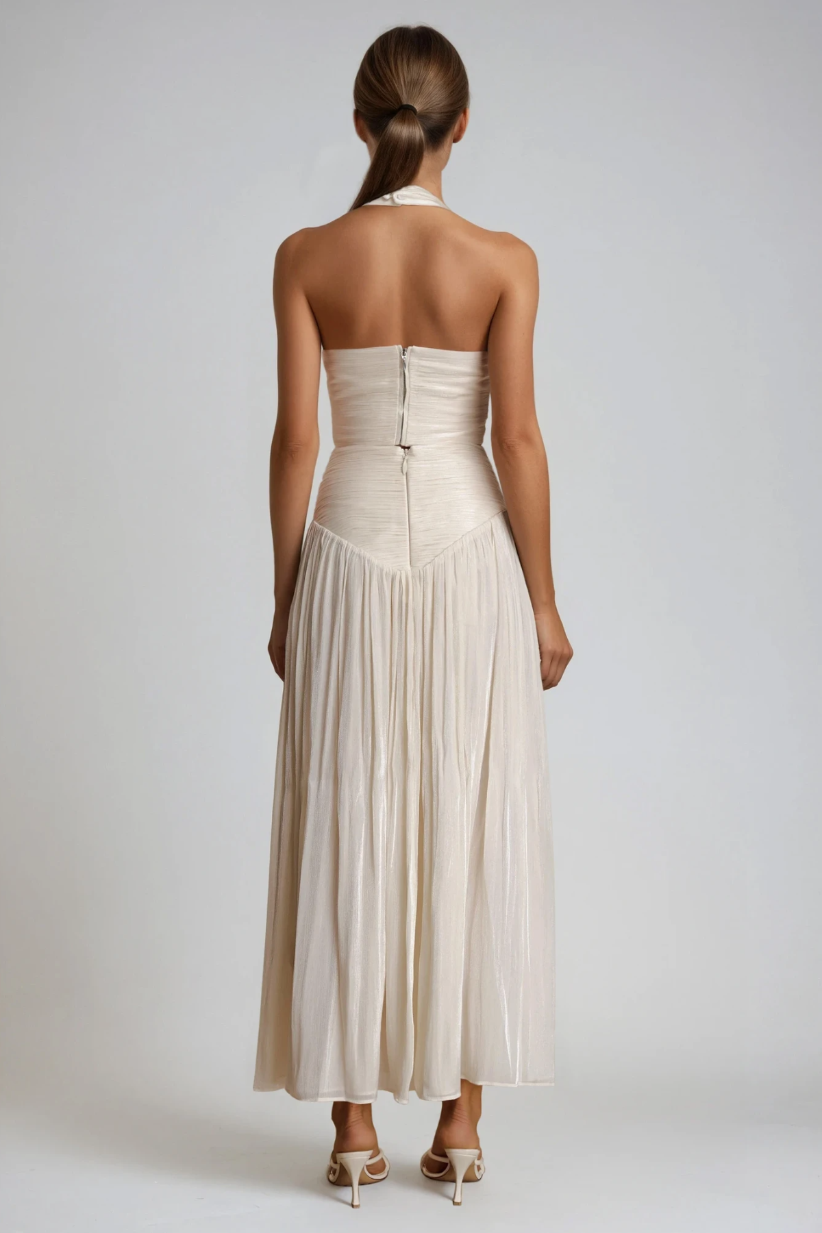 Drystan Halter Neck Front Ruch Skirt Set
