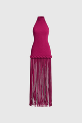 Dorel Halter Neck Twist Fringe Maxi Dress