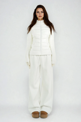Donatello Drawstring Straight Pants In White