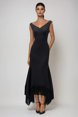 Domas Off Shoulder Fringe Maxi Dress