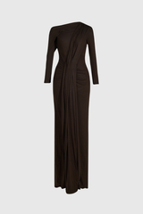 Dhruv One Shoulder Ruch Split Maxi Dress
