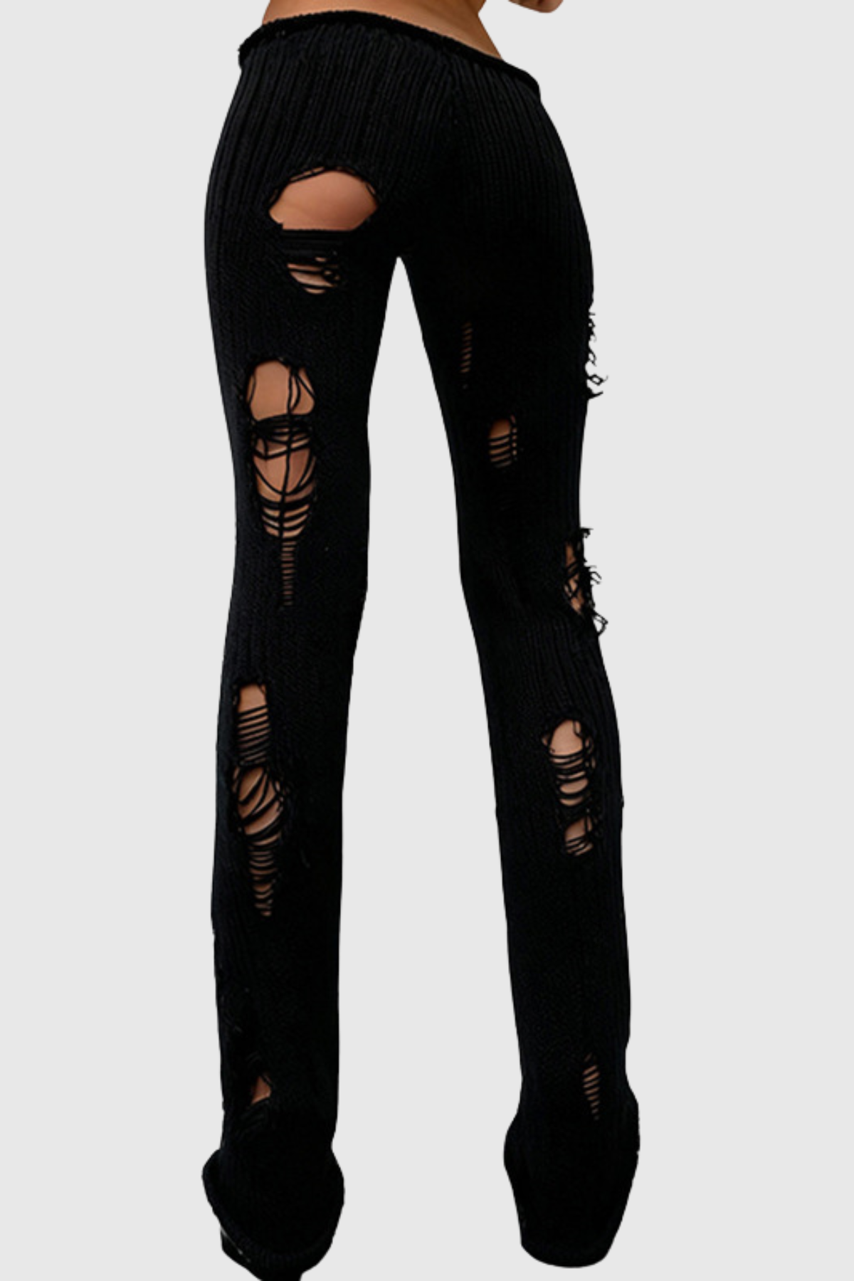 Djedefre Ripped Knit Pants In Black