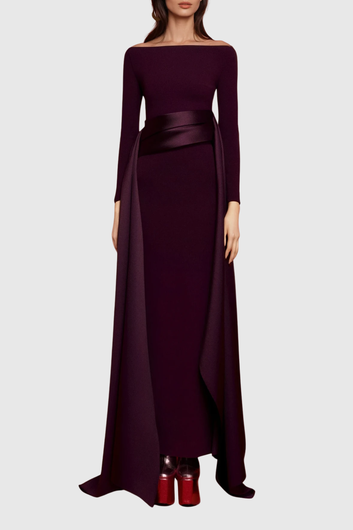 Di Off Shoulder Fringe Maxi Dress