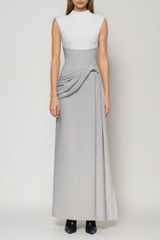 Dimitrije Sleeveless Colorblock Ruch Maxi Dress