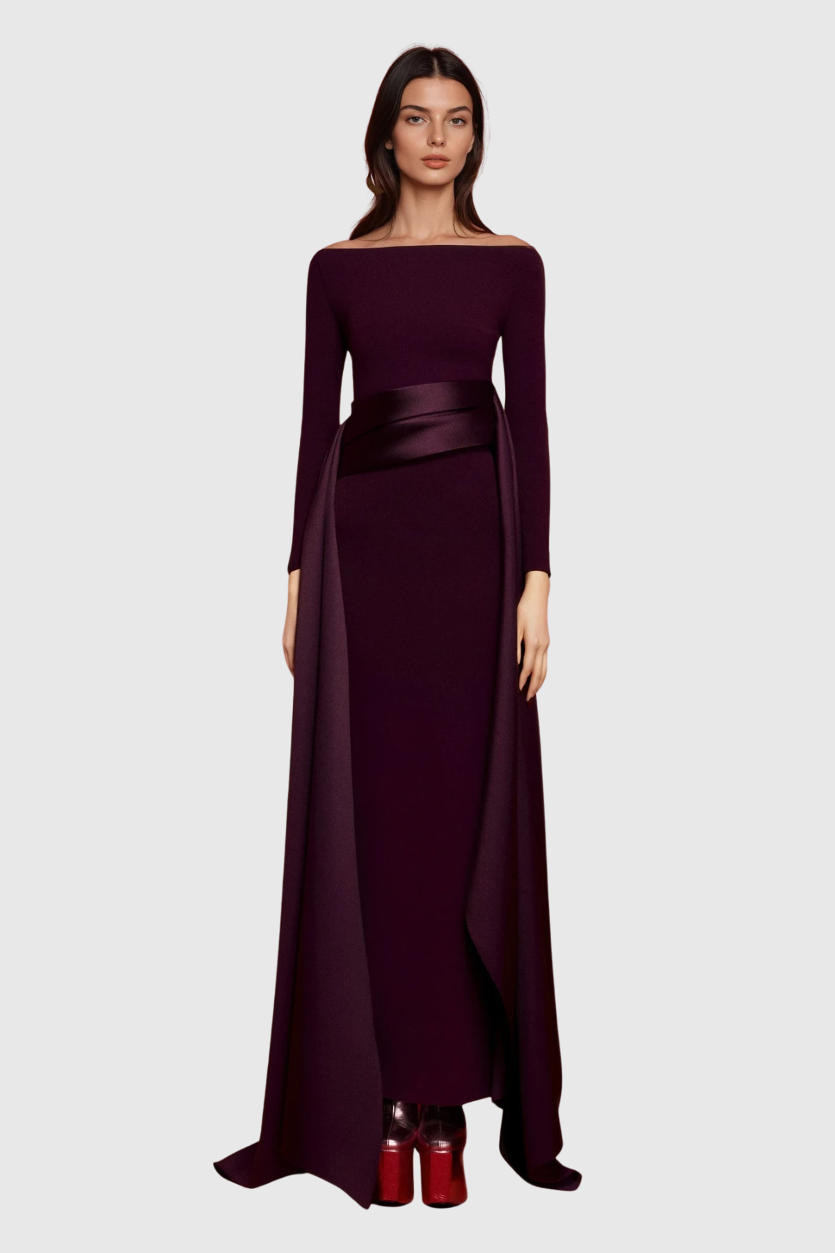 Di Off Shoulder Fringe Maxi Dress