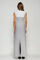 Dimitrije Sleeveless Colorblock Ruch Maxi Dress
