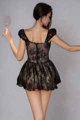 Domantas Plunge Lace Mini Dress
