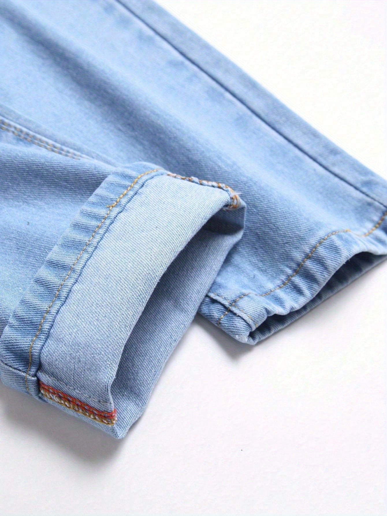 Men's Classic Fashion Ripped Jeans Regular Fit Jeans with Print