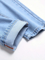Men's Classic Fashion Ripped Jeans Regular Fit Jeans with Print