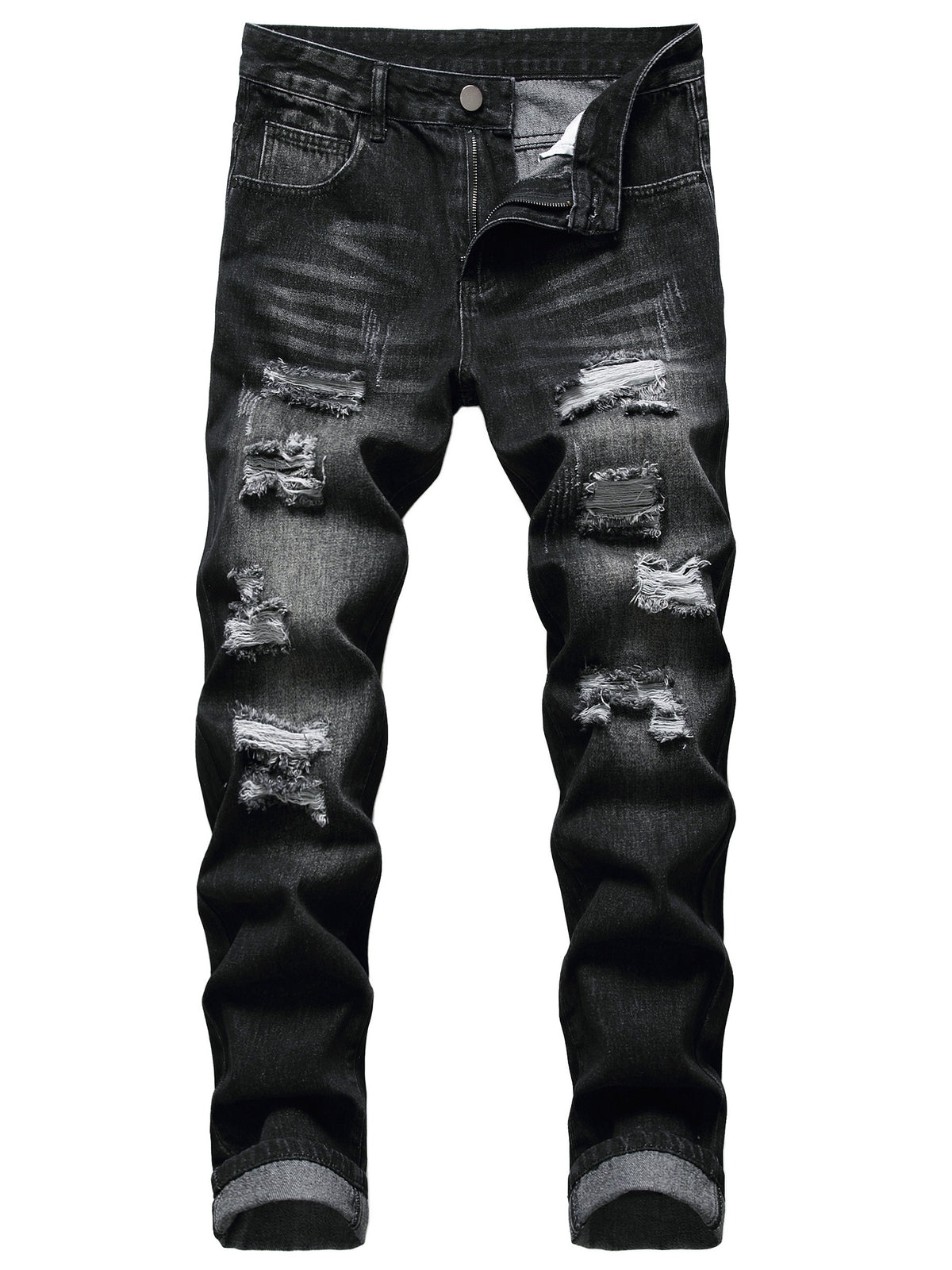 Men's ripped black jeans Black ripped jeans for men