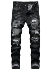 Men's ripped black jeans Black ripped jeans for men