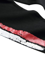 Men's stretch black jeans with striped webbing
