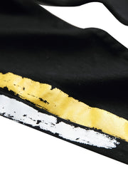 Stylish Black Slim-Fit Jeans for Men - Striped Print, Comfortable, Versatile Trousers with Classic Design - B5202-1