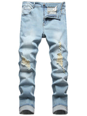 Men's Super Tight High Stretch Ripped Jeans