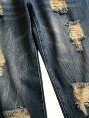 Men's Dark Blue Ripped Jeans Dark Blue Ripped Jeans for men
