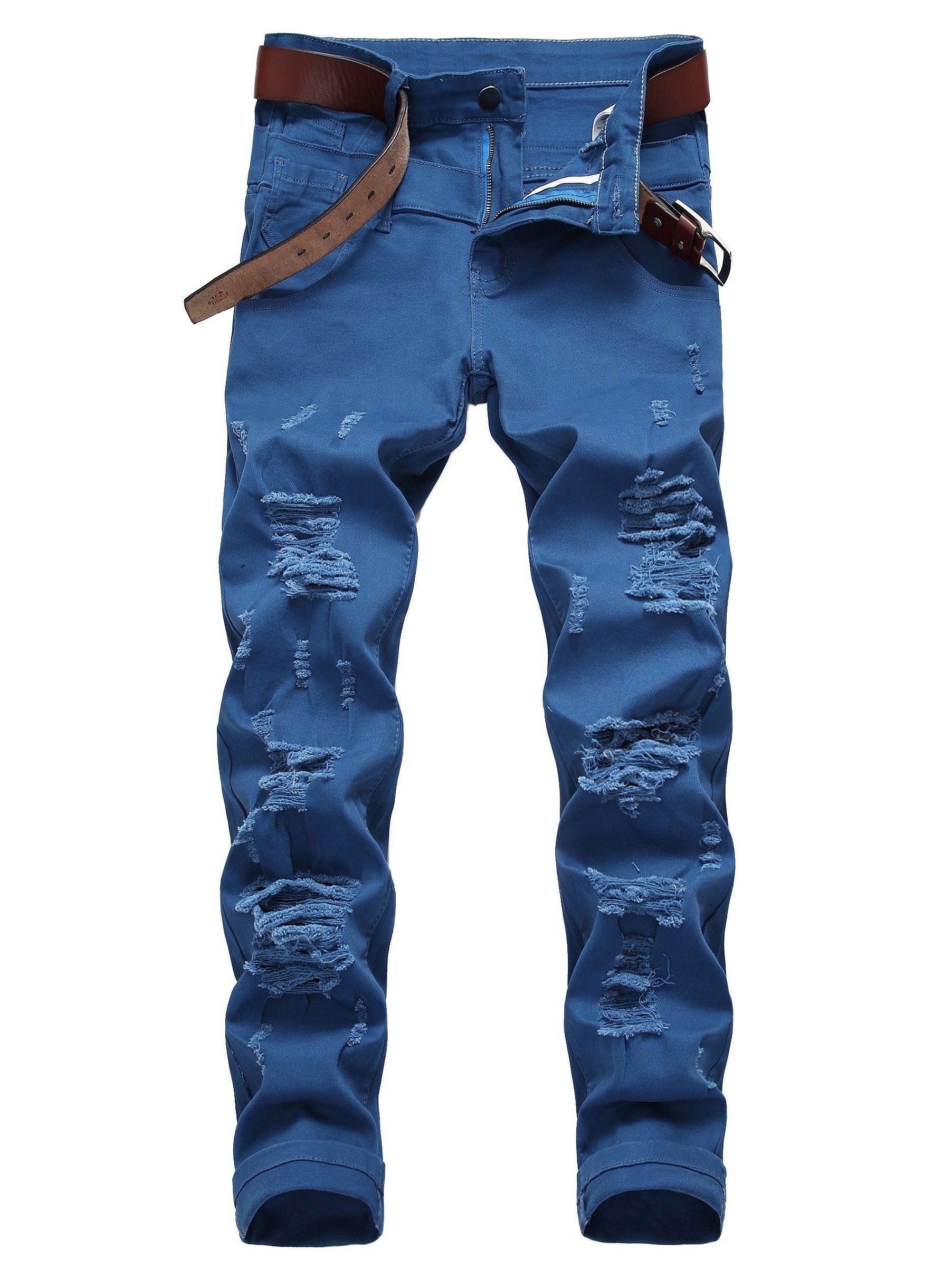 Tight Jeans with Holes Men's Slim And Tight Jeans With Holes In The Top