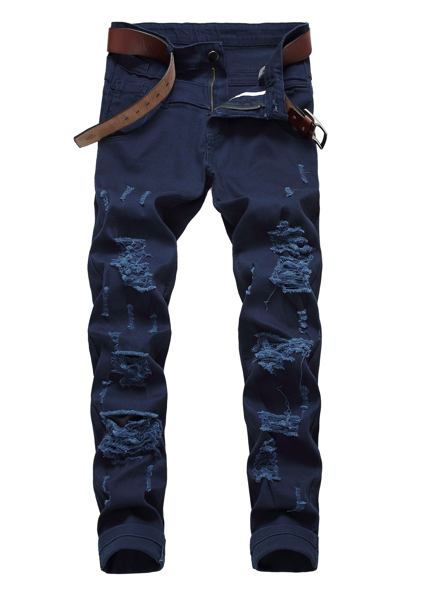 Tight Jeans with Holes Men's Slim And Tight Jeans With Holes In The Top