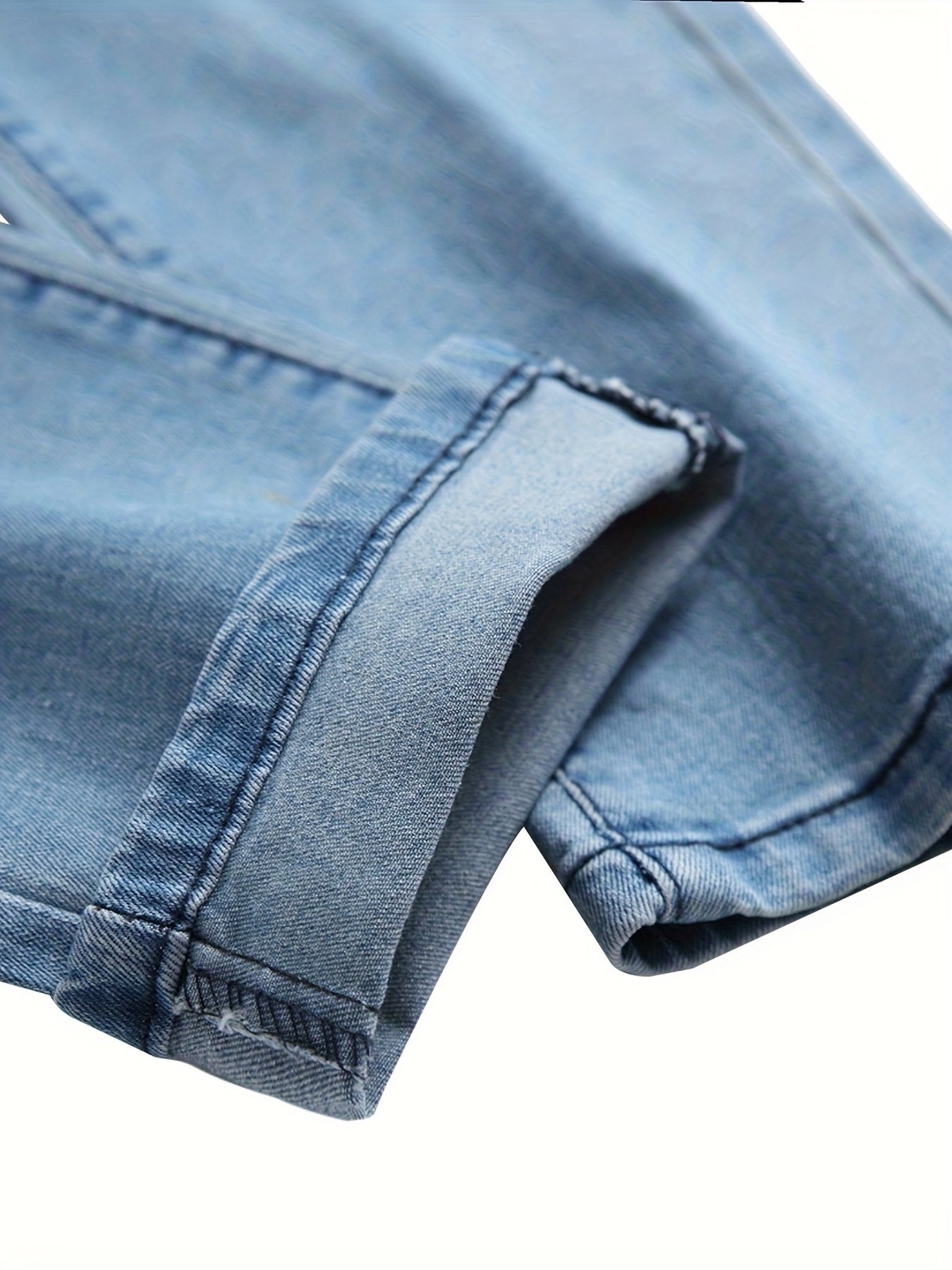 Men's light-colored ripped stretch jeans slim pants 7603